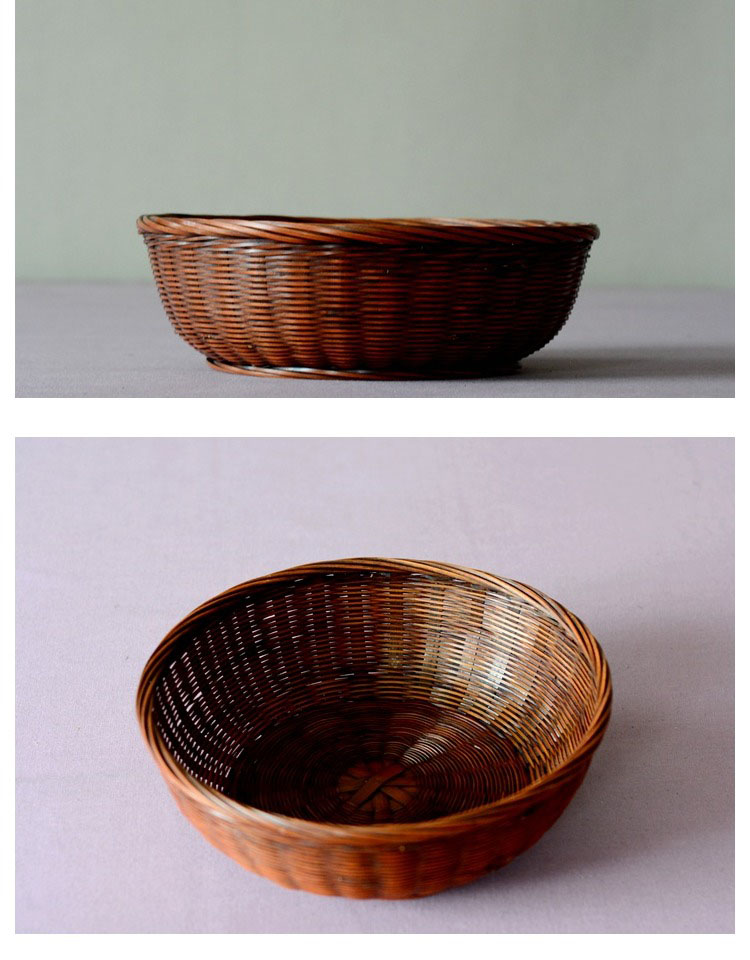 圆形家用竹篮水果竹编篮子餐厅手工编竹篮鸡蛋篮竹编竹制品