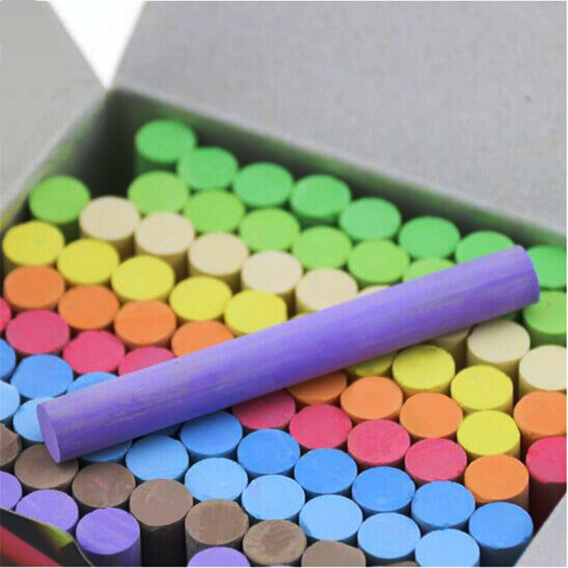 企购优品粉笔无尘大粉笔彩色儿童户外粉笔涂鸦画板绿板白板黑板报用