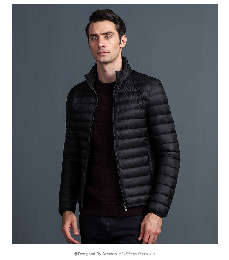 阿仕顿男士多色百搭羽绒服时尚修身90羽绒外套商务休闲薄款羽绒服