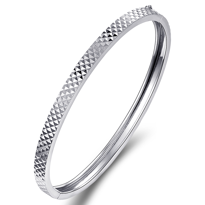 bohengda宝亨达铂金时尚女款满天星椭圆手镯pt950白金女开口镯