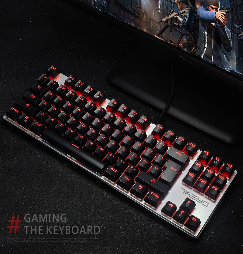 七品真机械游戏本笔记电脑青轴机械键盘87键rgb可调金属面板绝地求生