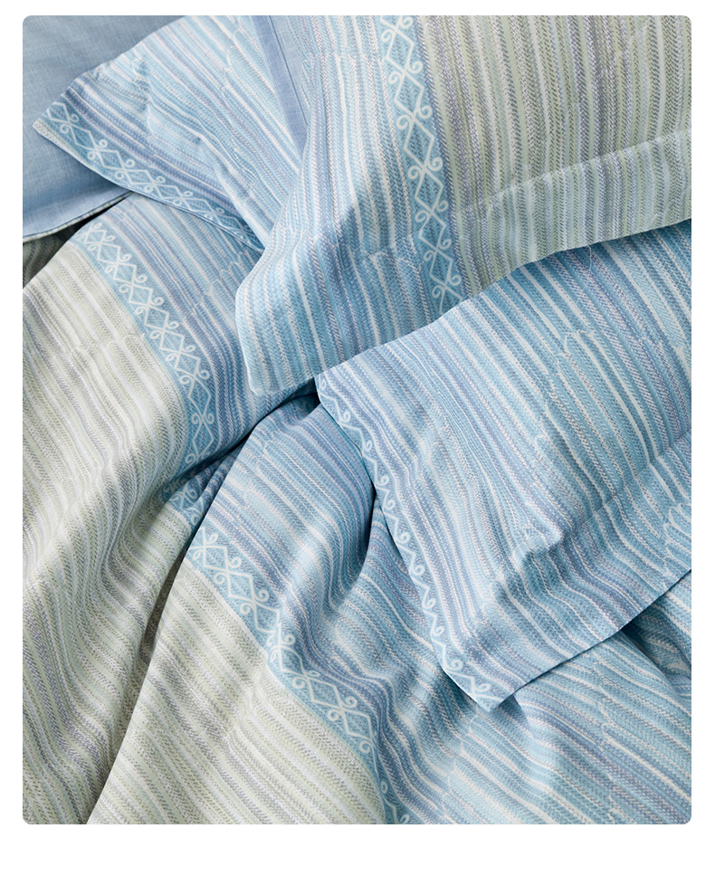 梦洁mendale天丝麻四件套秋冬床单被套高品质舒适床品套件