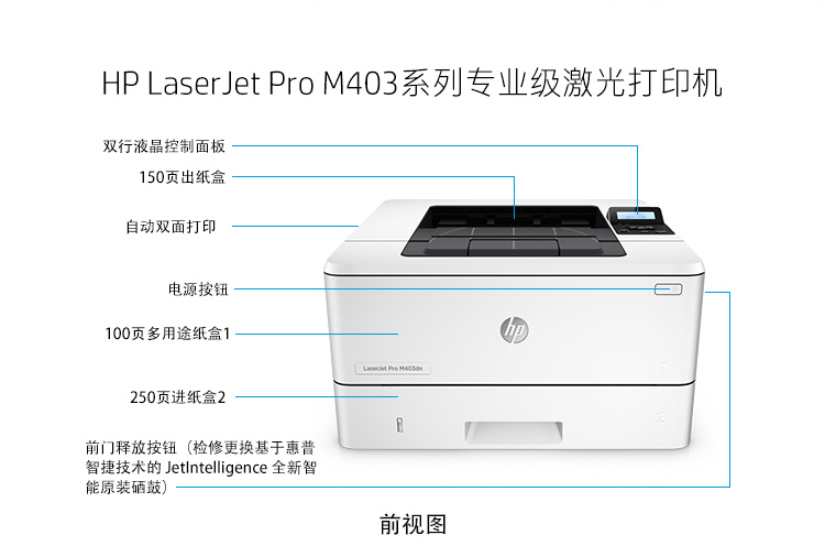 惠普（HP）LaserJet Pro M403dn黑白激光打印机