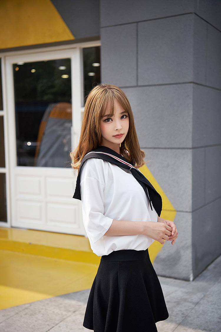 mtiny日本女学生装水手服夏jk制服校服班服日系短袖英伦海军风cos套装