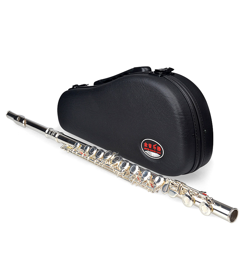 金音长笛型专业演奏镀银长笛jyfl2000s长笛e键c调白铜