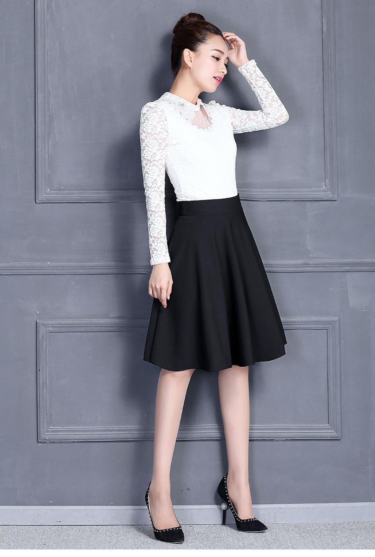 新款上市a字半身裙款过膝盖下半身女夏大摆百褶蓬蓬裙子