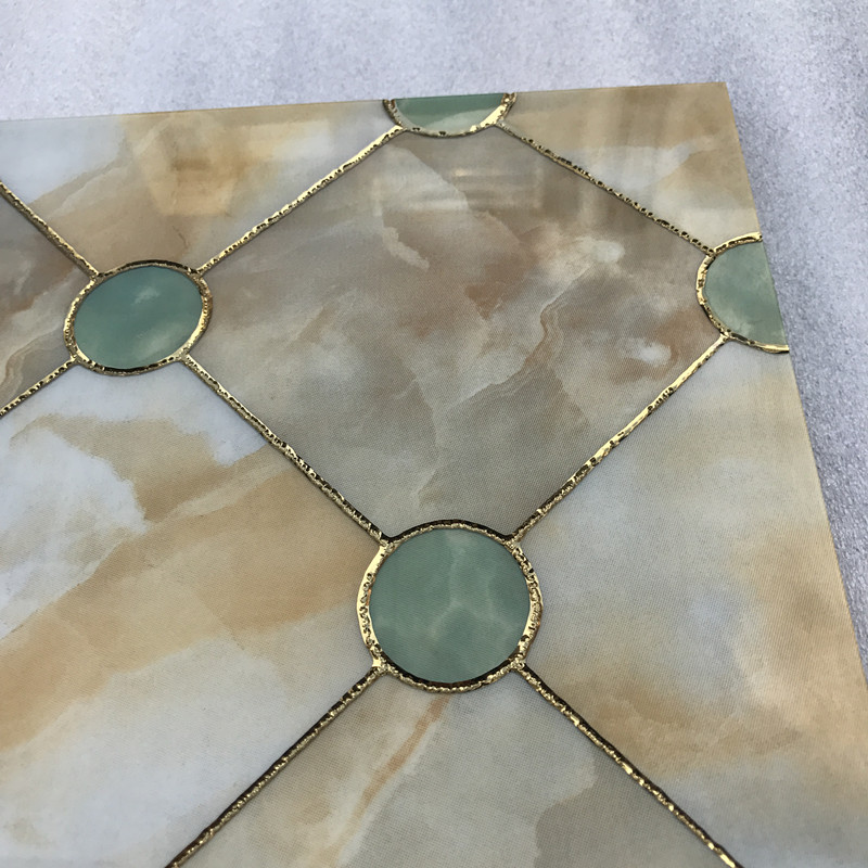 抛晶砖金色瓷砖300300镀金砖阳台厨房卫生间防滑抛金地砖壹德壹