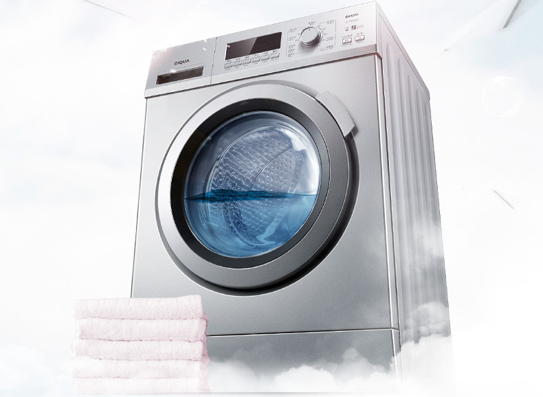 三洋sanyodgf8026bs8公斤全自动变频滚筒洗衣机银灰色