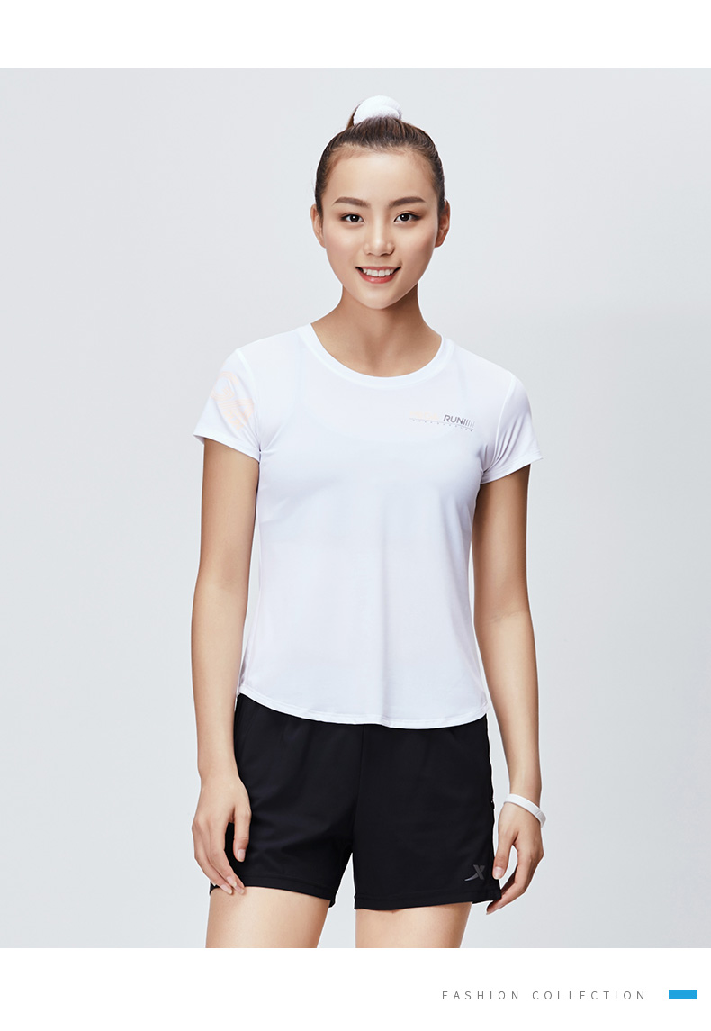 特步运动短袖女2019夏季百搭透气轻薄透气字母吸汗跑步t恤