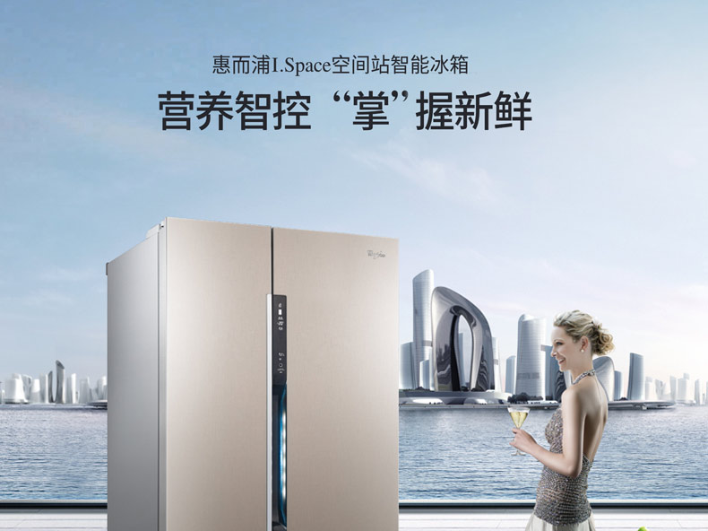 【苏宁专供】惠而浦冰箱BCD-593WDGBIW波尔卡金