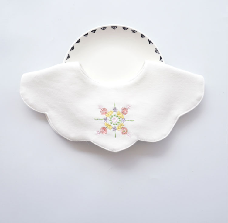 北欧风360度圆形旋转婴儿围嘴宝宝口水巾棉围兜新生儿口水兜小清新四