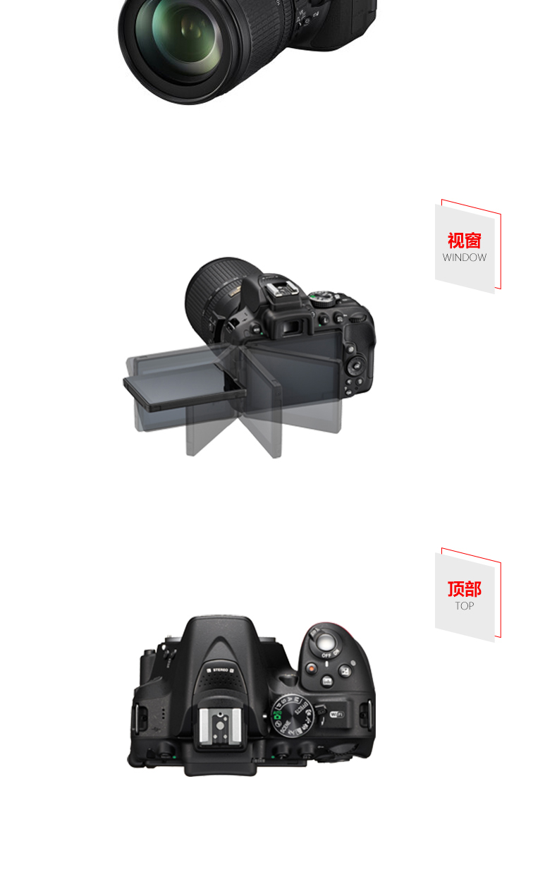 尼康(Nikon) D5300 单机身 不含镜头 2416万像素 翻转屏 WIFI功能 数码单反相机