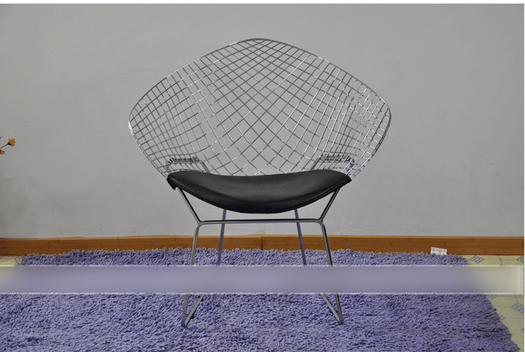 超级新品 淮木金属休闲凳铁丝椅铁艺椅个性钢丝椅户外钻石大网椅时尚