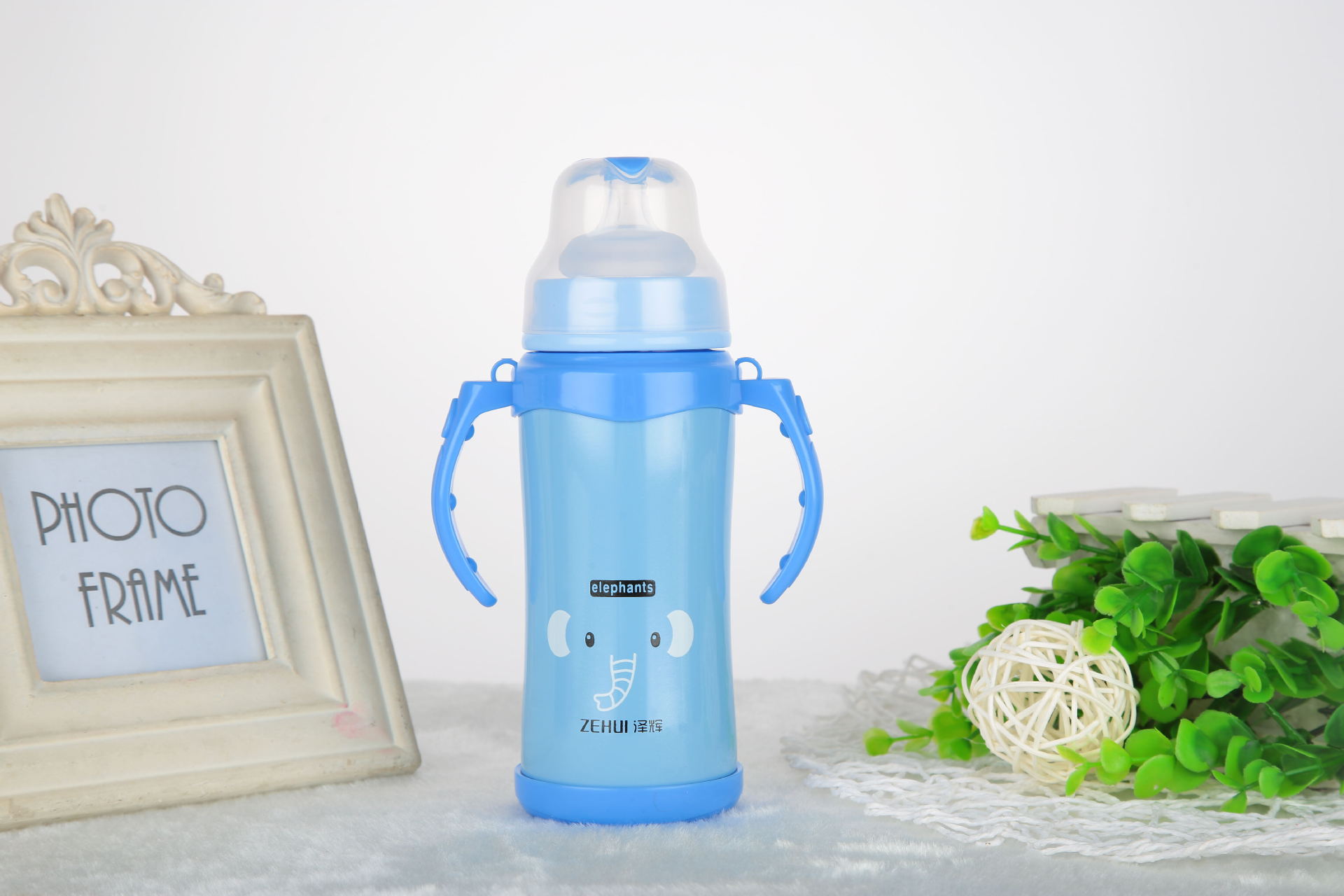 亲好贝好 婴儿不锈钢保温奶瓶240ml 不锈钢奶瓶 保温奶瓶 带吸管组