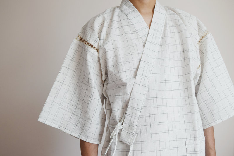 qma新款外贸日本春夏季棉男甚平浴衣和服日式睡衣和服家居服短袖睡衣