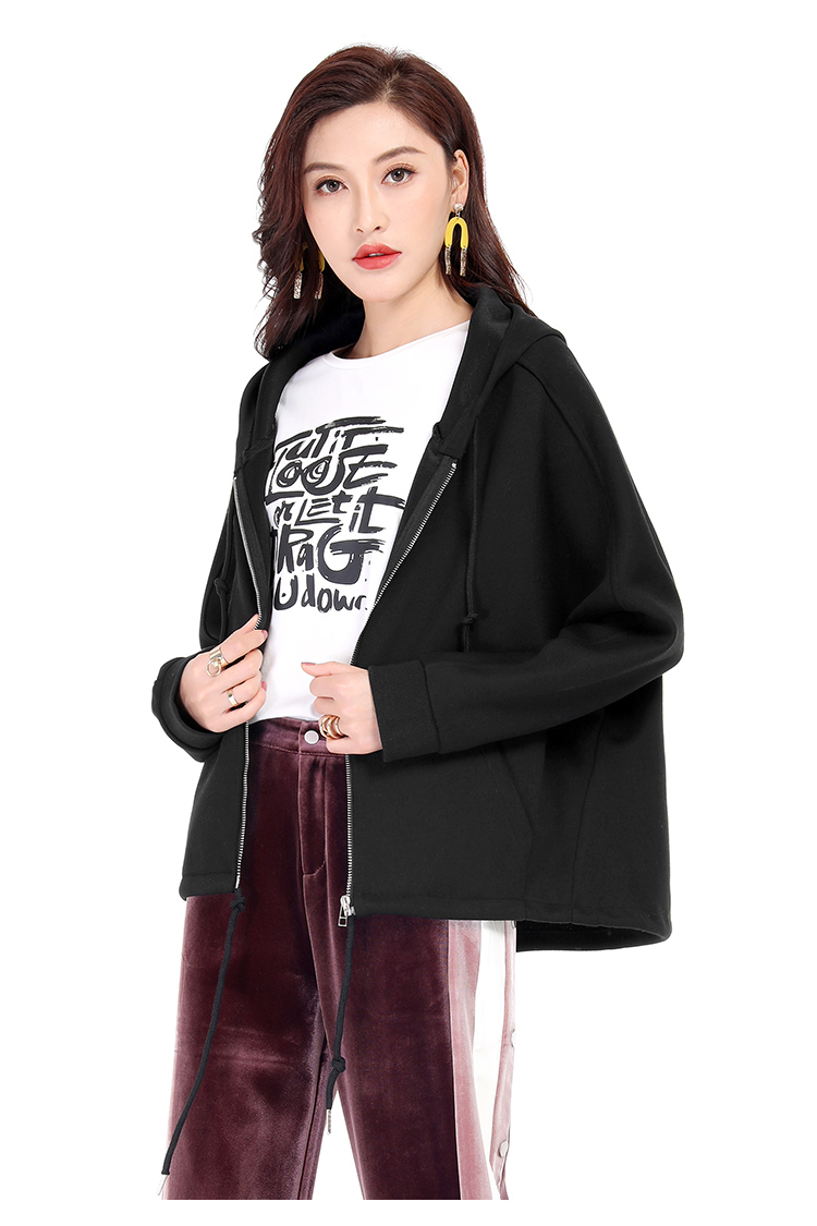 【逸阳专柜同款】逸阳女装秋季宽松连帽卫衣上衣外套