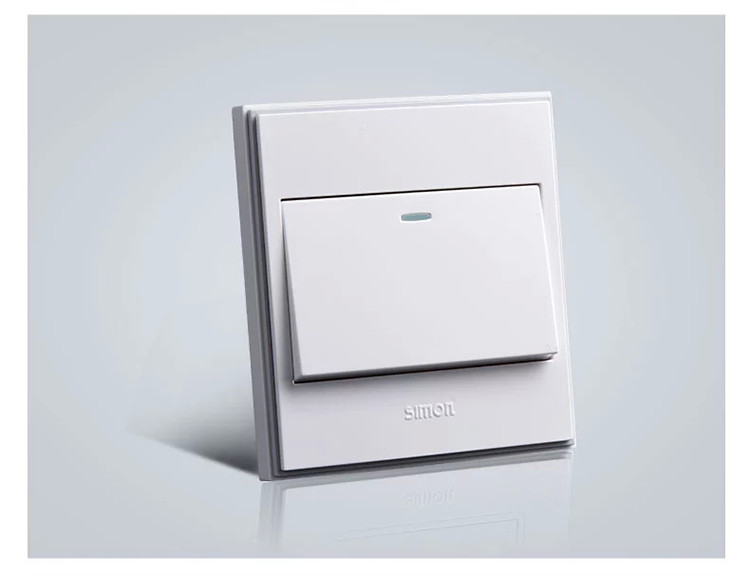 西蒙(simon)开关v51012byt 西蒙单开 开关插座面板56c雅白系列一开