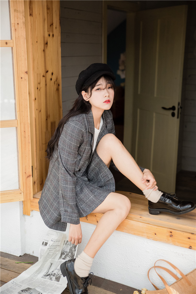 绅士空间sensikj2018新款女学生韩版职业套装小清新格子