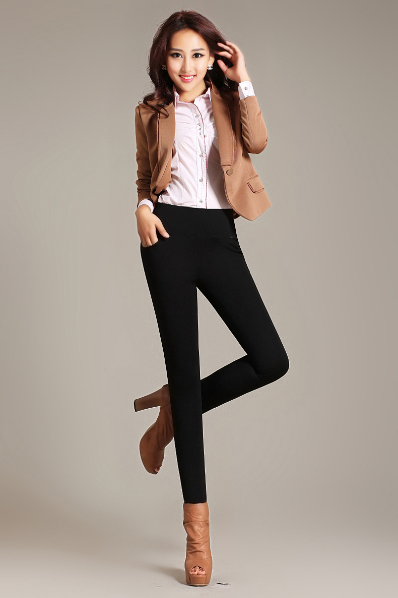 新款2017新款高腰女式打底裤秋季外穿加厚黑色裤子弹力紧身裤秋冬长裤