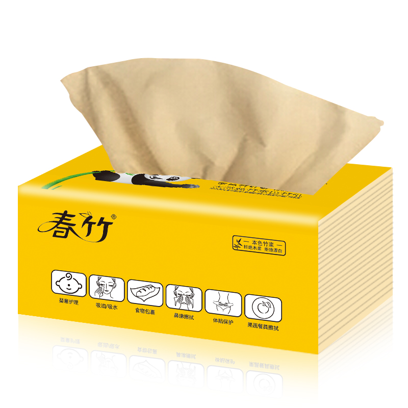 春竹本色抽纸卫生纸餐巾纸面巾纸软抽纸巾3层100抽每包11530包