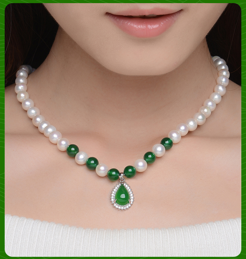 【珍珠翡翠项链】母亲节礼物送妈妈生日礼物创意实用高档首饰项链送