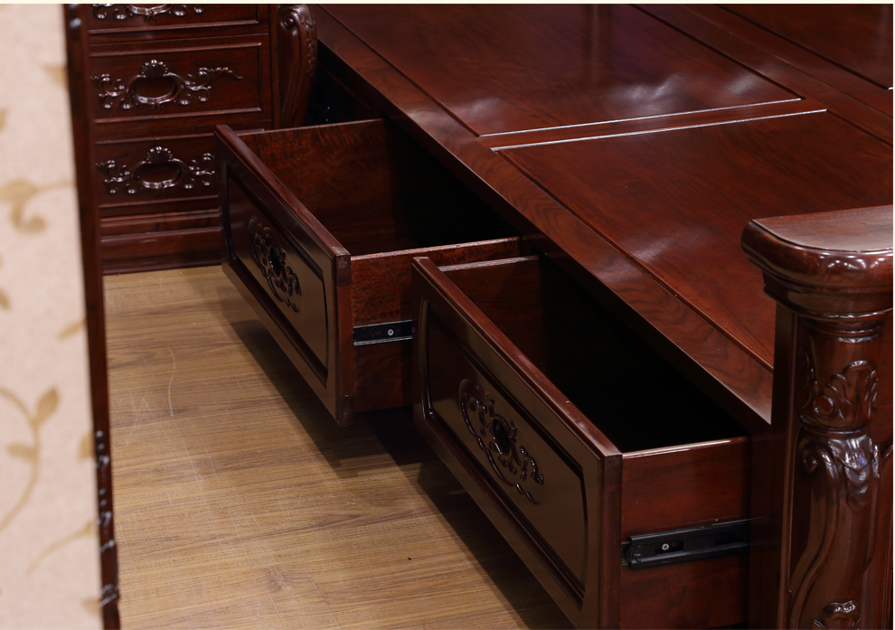 琪梦(qimeng)实木床红檀床 琪梦红木家具红木床红檀木1.8米/2.