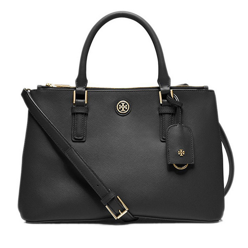 伯奇tory burch tb罗宾逊系列中号十字纹牛皮单肩手提杀手包