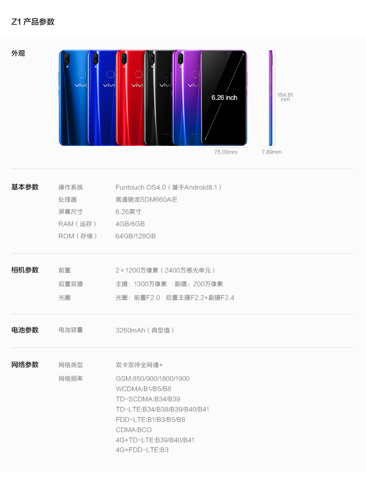 vivoZ1参数图片