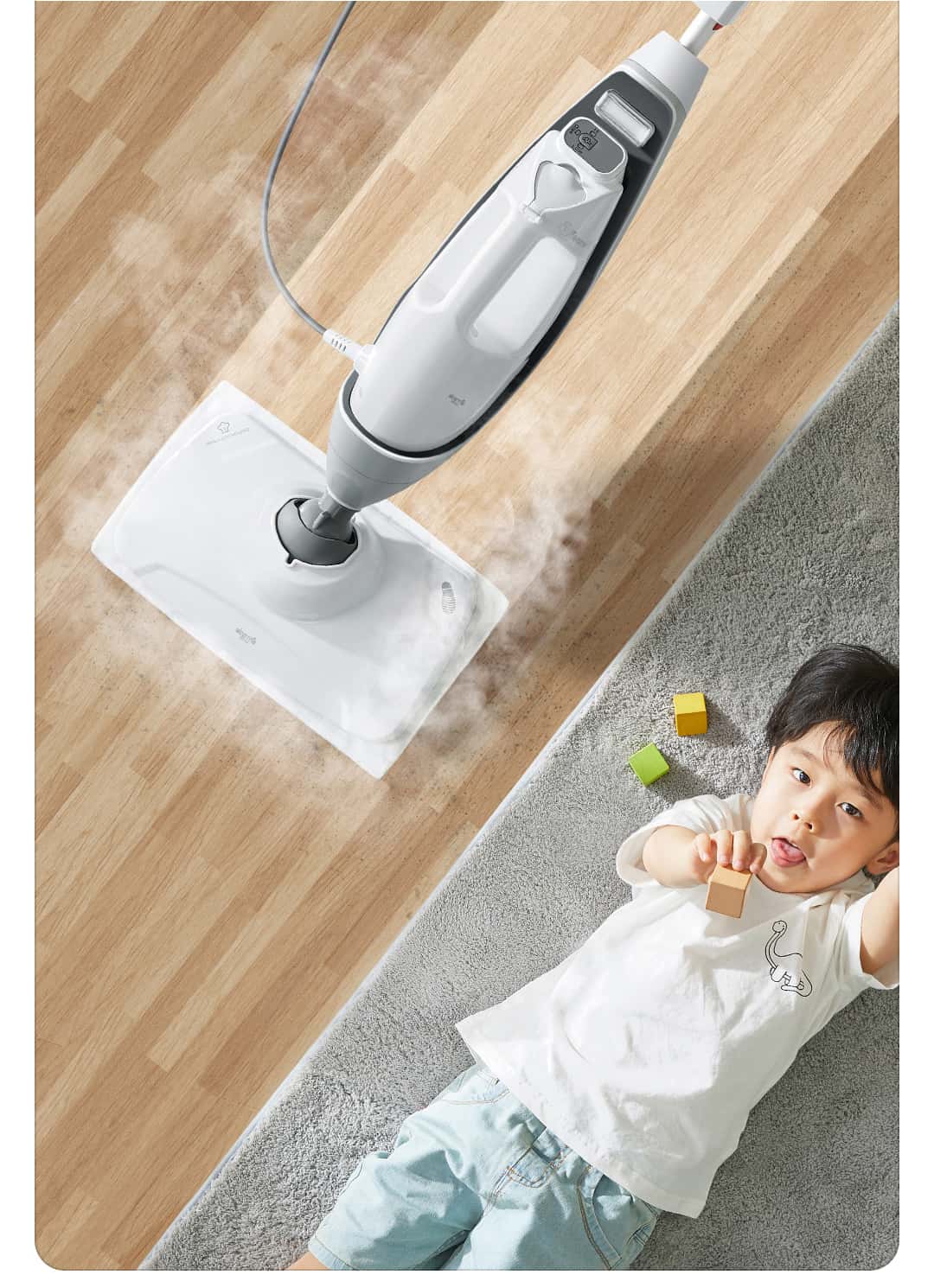 自营 德尔玛(deerma)蒸汽清洁机蒸汽电动拖把 清洁杀菌多功能手持便携