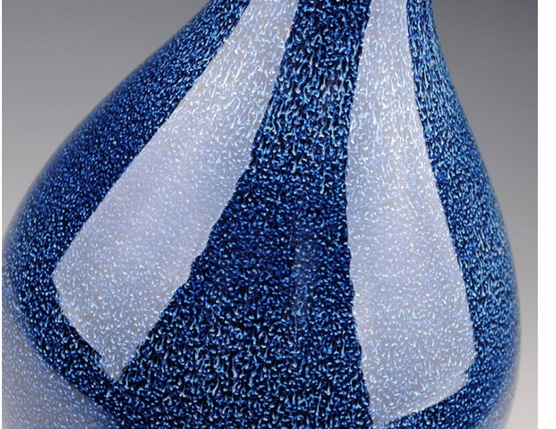 瓷物语cwy创意摆件窑变蓝色客厅花瓶插花花器新中式家居装饰窑变玉壶