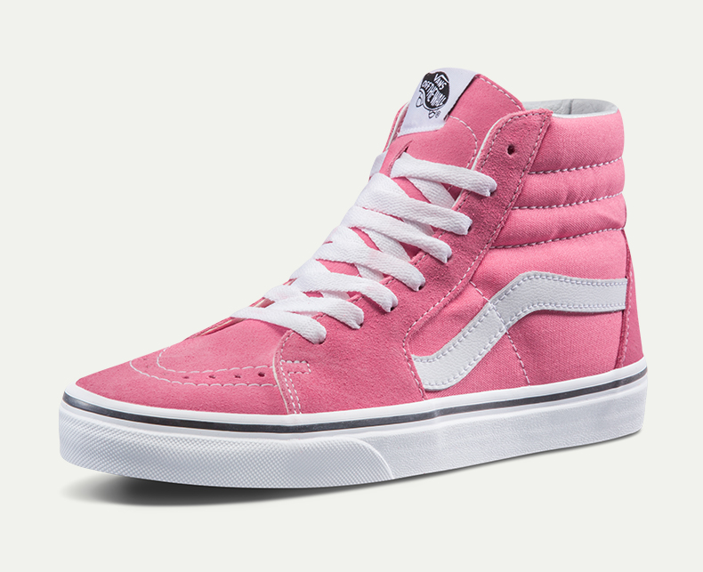vans范斯正品新款sk8hi粉色女子高帮运动休闲板鞋