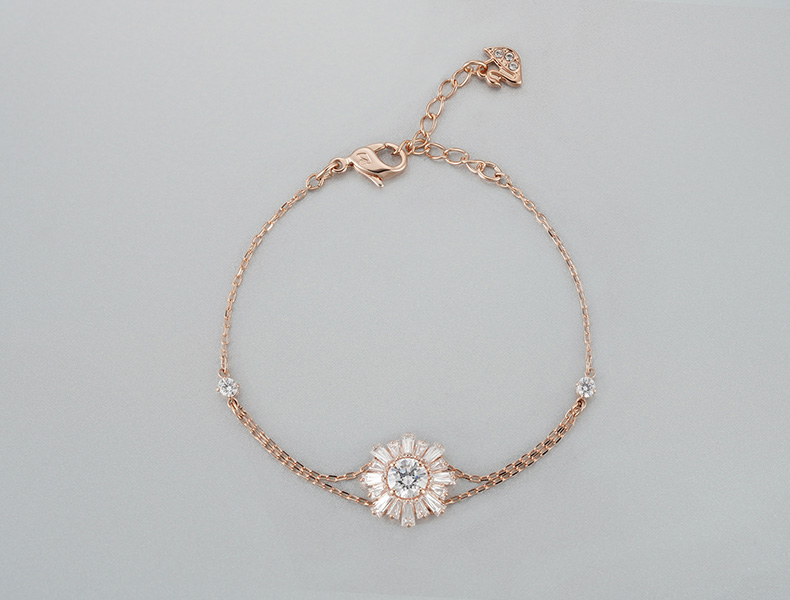 施华洛世奇swarovski太阳花水晶手链玫瑰金色人造水晶送恋人5451357