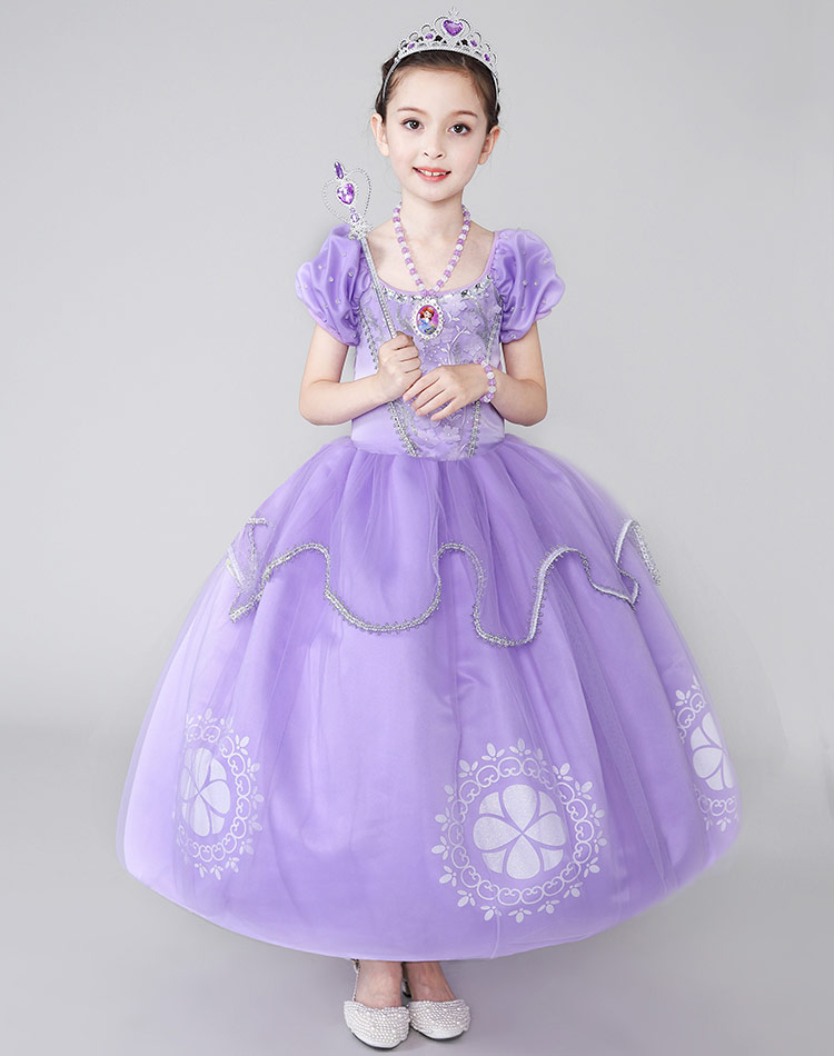 小公主苏菲亚 索菲亚公主裙女童女生夏款礼服童裙裙子儿童cos走秀