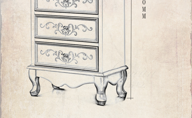 欧式卧室五斗柜 北欧美式乡村玄关 欧式田园家具复古彩绘做旧