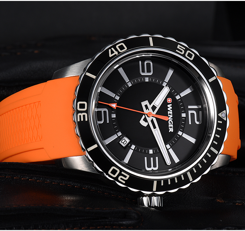 威戈瑞士手表男士运动潮流精钢男表夜光日历石英表防水进口腕表