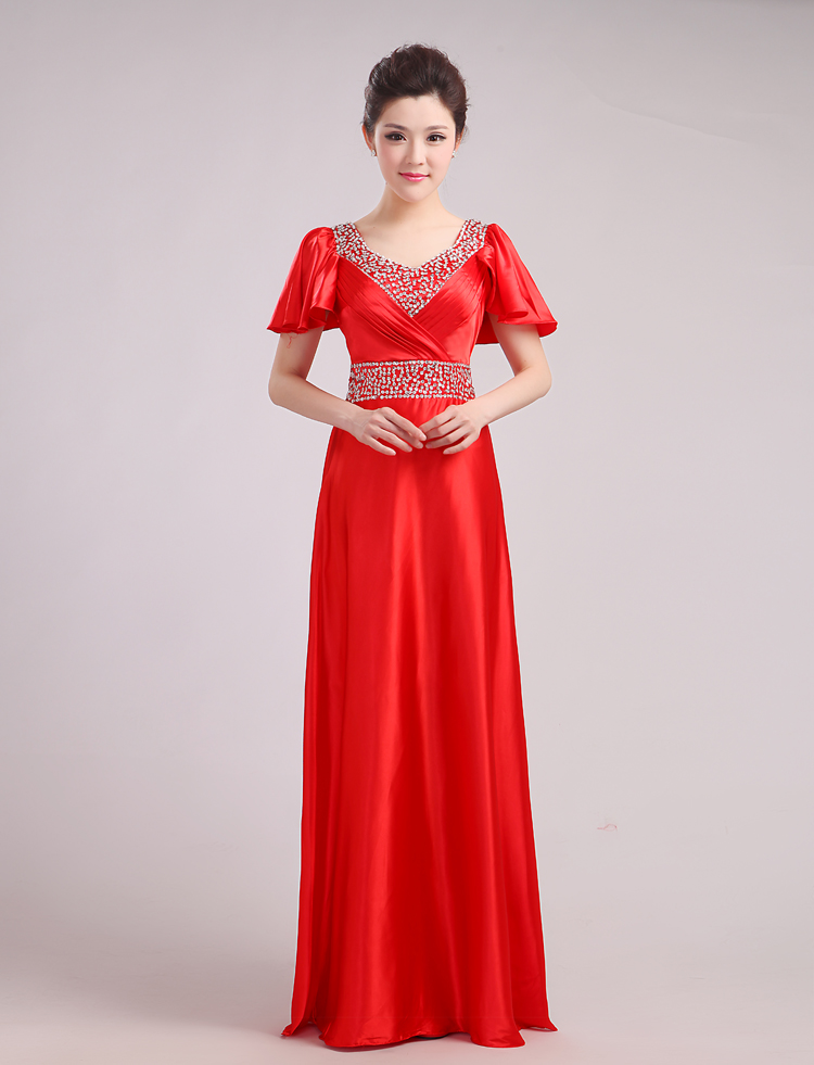 新款大合唱演出服装女长裙成人现代大摆连衣裙