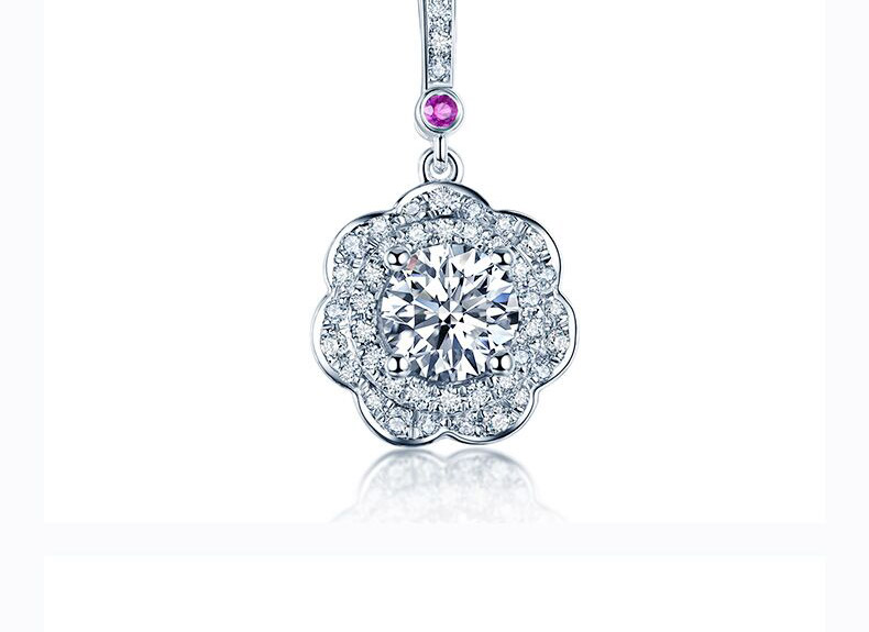 佐卡伊 夏至未至同款捧花系列樱花钻石吊坠白