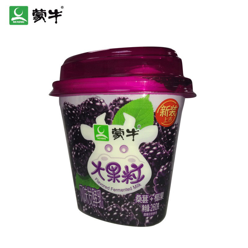 七果果 蒙牛大果粒8杯装桑葚椰果味 每杯260g 牛奶乳品 产发mk【价格