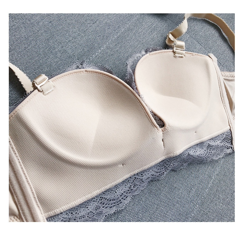 小胸加厚性感半杯文胸罩舒适无钢圈蕾丝聚拢收副乳调整型内衣女