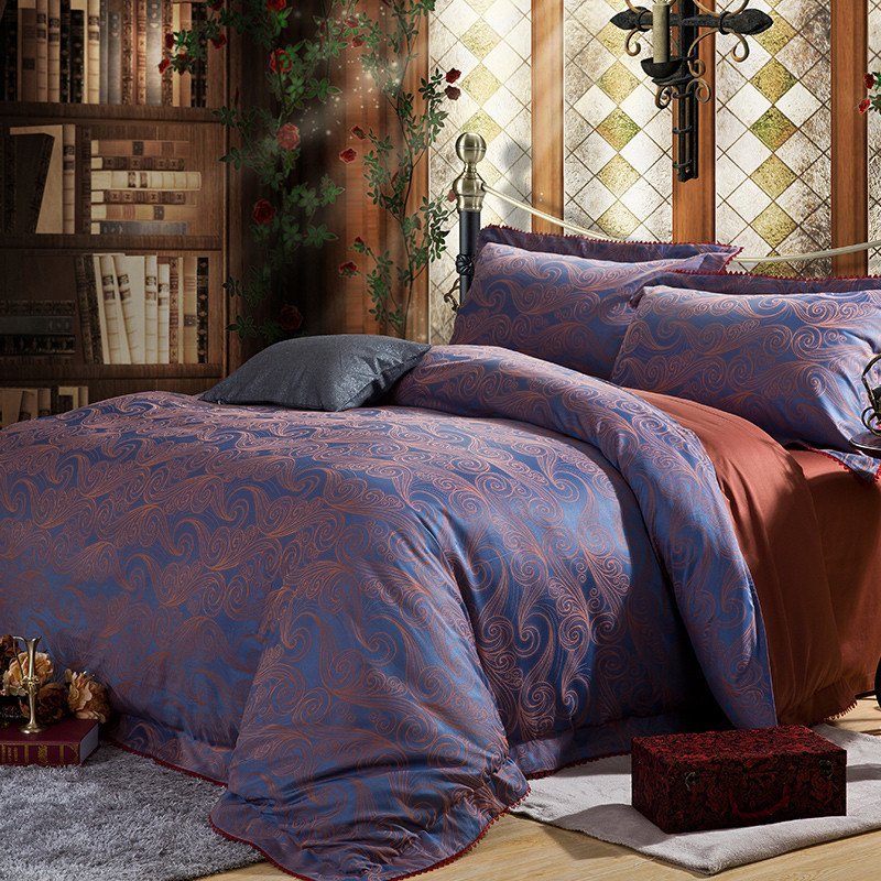 恒源祥家纺臻品四件套 甲克素全棉四件套 床上用品纯棉提花4件套