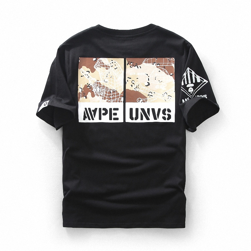 aape aape春夏新款潮牌猿人头三维猿人印花休闲男女情侣装韩版圆领