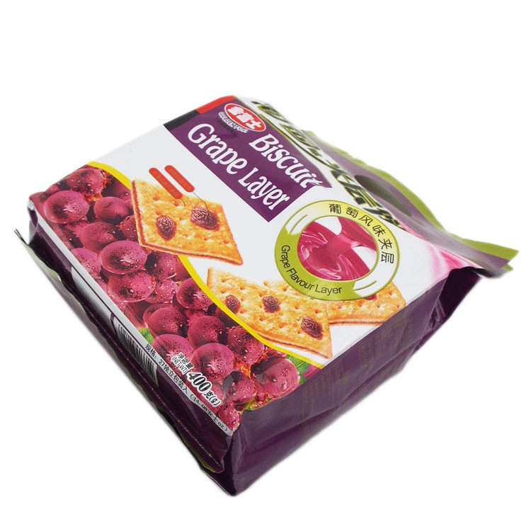 金富士葡萄味夹层饼干400g27小包独立包装口感香酥休闲零食