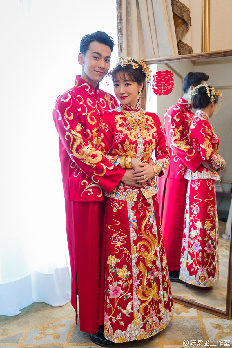 明星结婚照 中式图片