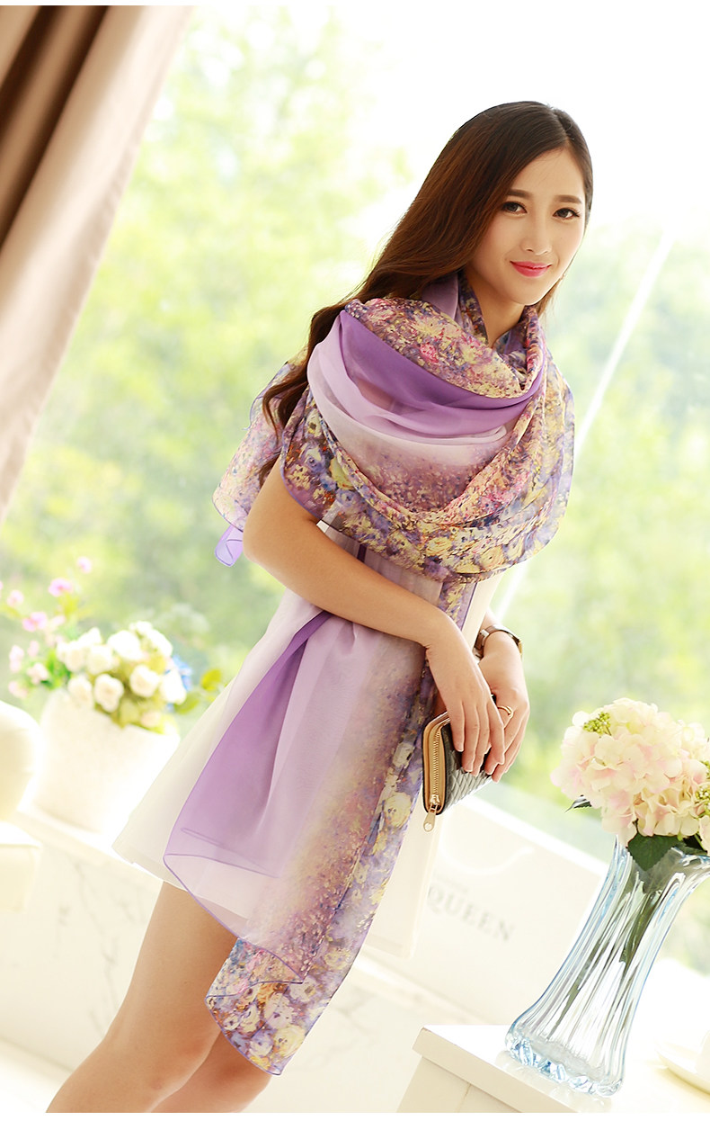 qma新款丝巾女夏季长款夏沙巾防晒丝巾沙滩纱巾百搭防晒披肩雪纺大