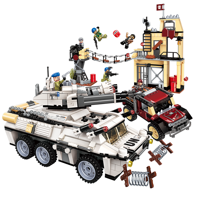 启蒙雷霆使命男孩拼装军事坦克战车军团儿童拼插积木玩具6-7-10岁雷霆