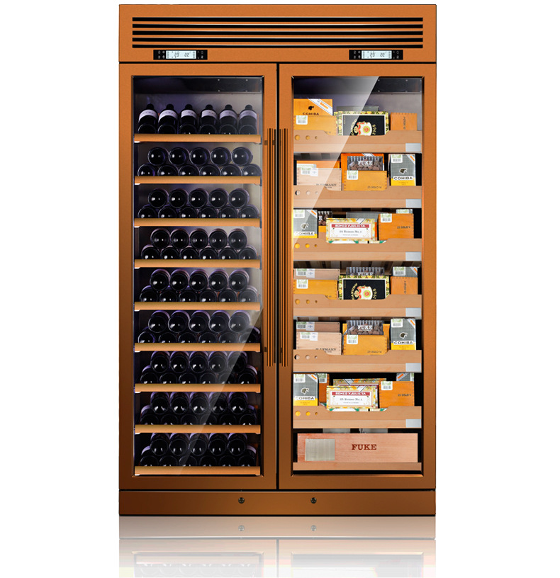 富客fk330cb雪茄柜红酒柜不锈钢恒温恒湿雪茄柜红酒柜可定制