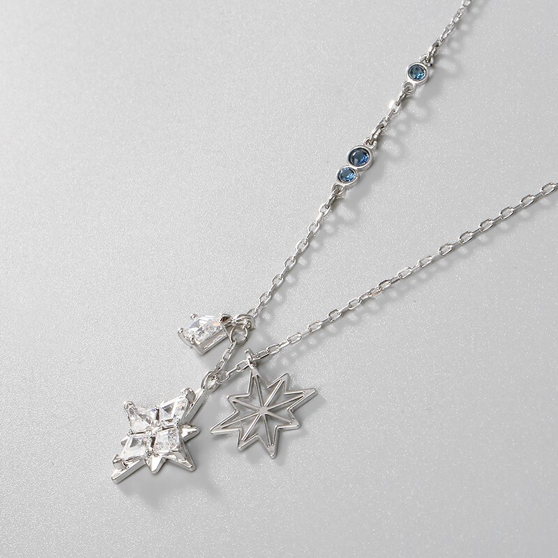 swarovski施华洛世奇八芒星雪花项链人造水晶送恋人银色5511404