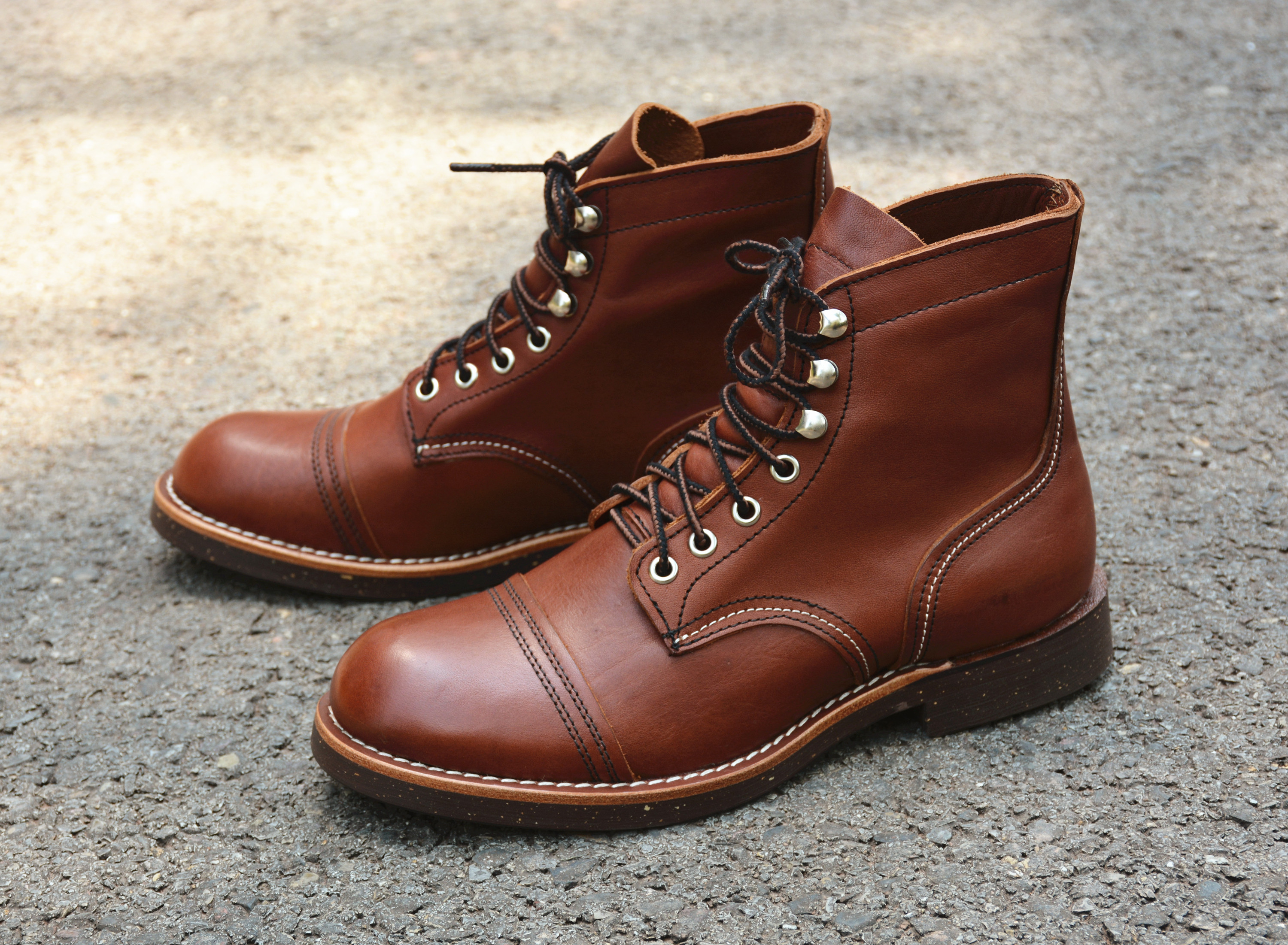 复古手工固特异8111真皮工装马丁伞兵靴阿美咔叽机车男女鞋