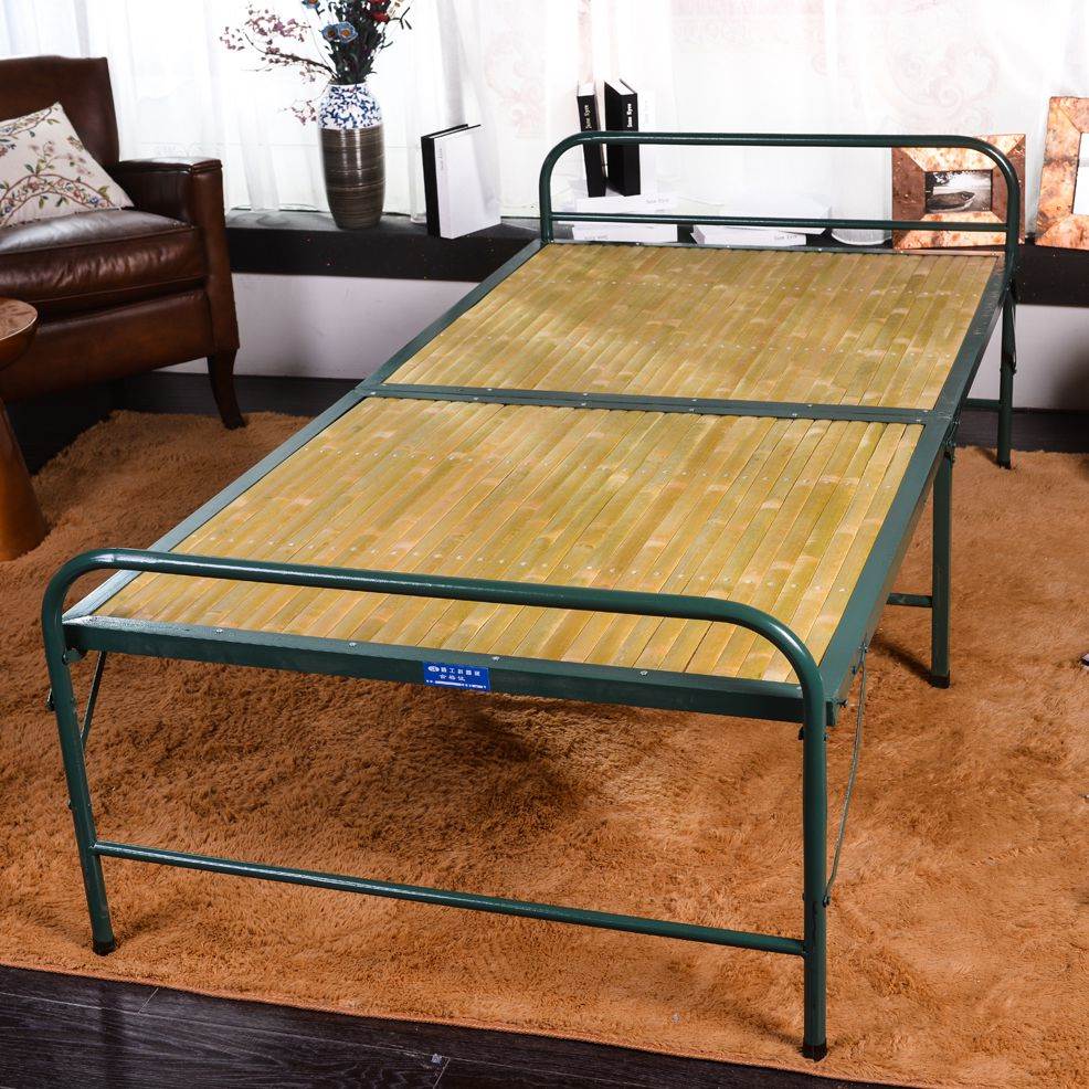 竹板床易折叠床1.5床1米午休办公室竹条板床家用单人床