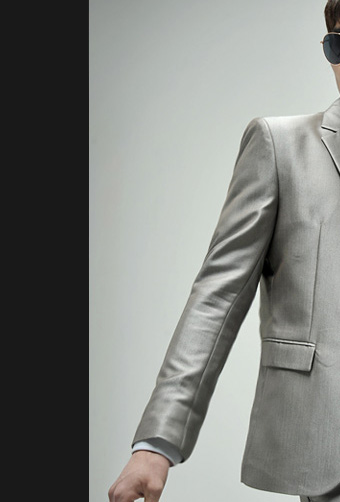 new lake男士西服套装 new lake定制/韩版/银色亮面/男士一扣修身新郎